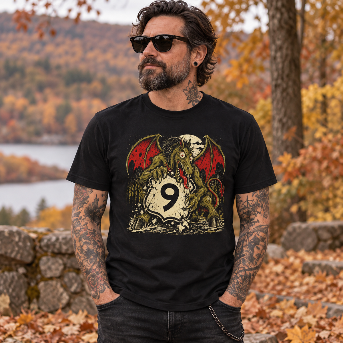 Funny Cryptid Jersey Devil Band Tee - True Jersey