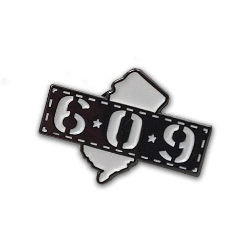 609 Area Code Stamp Enamel Pin - True Jersey