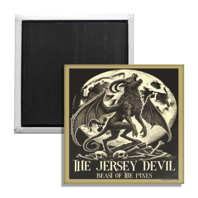 Jersey Devil Beast of the Pines Fridge Magnet - Shady Front