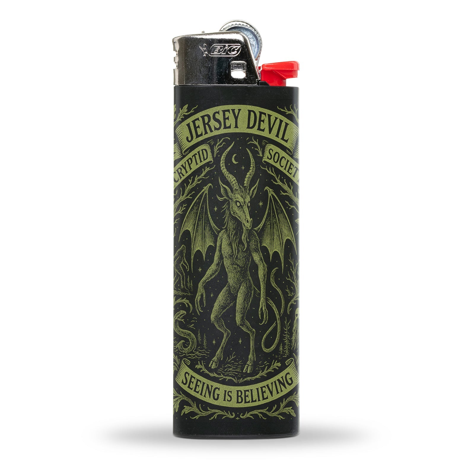 Jersey Devil Cryptid Society Lighter - Shady Front