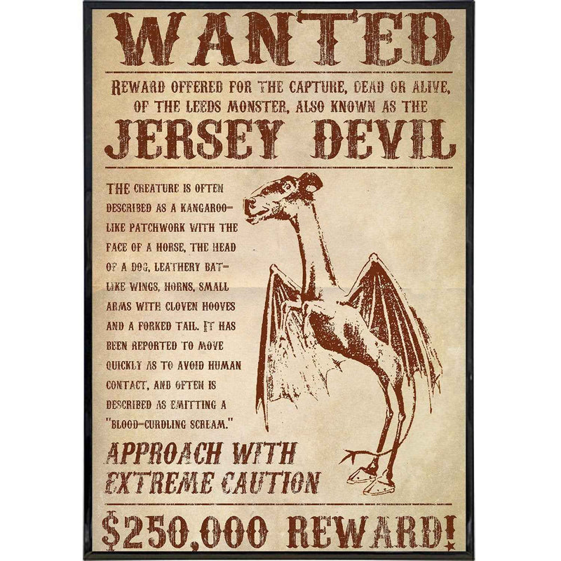 Jersey Devil Wanted Poster Print - True Jersey