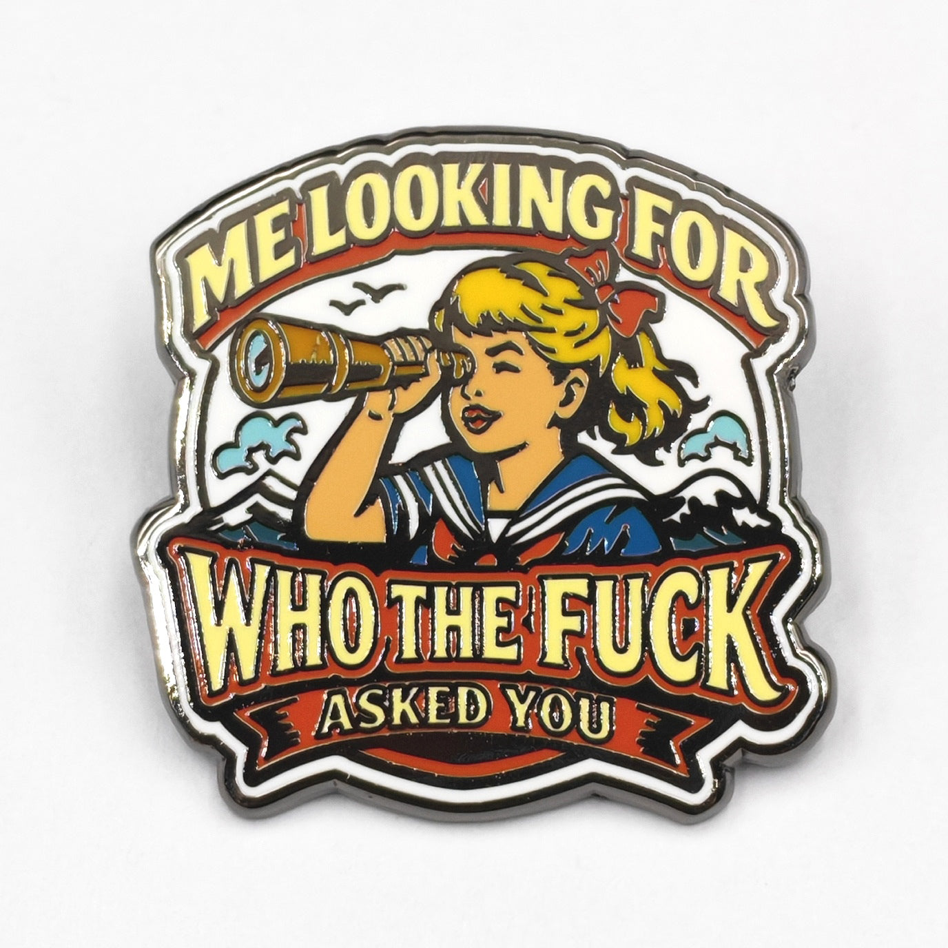 Me Looking for Who the F-ck Asked You Enamel Pin - True Jersey