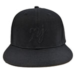 Solid Black "NJ" Hat - Shady Front