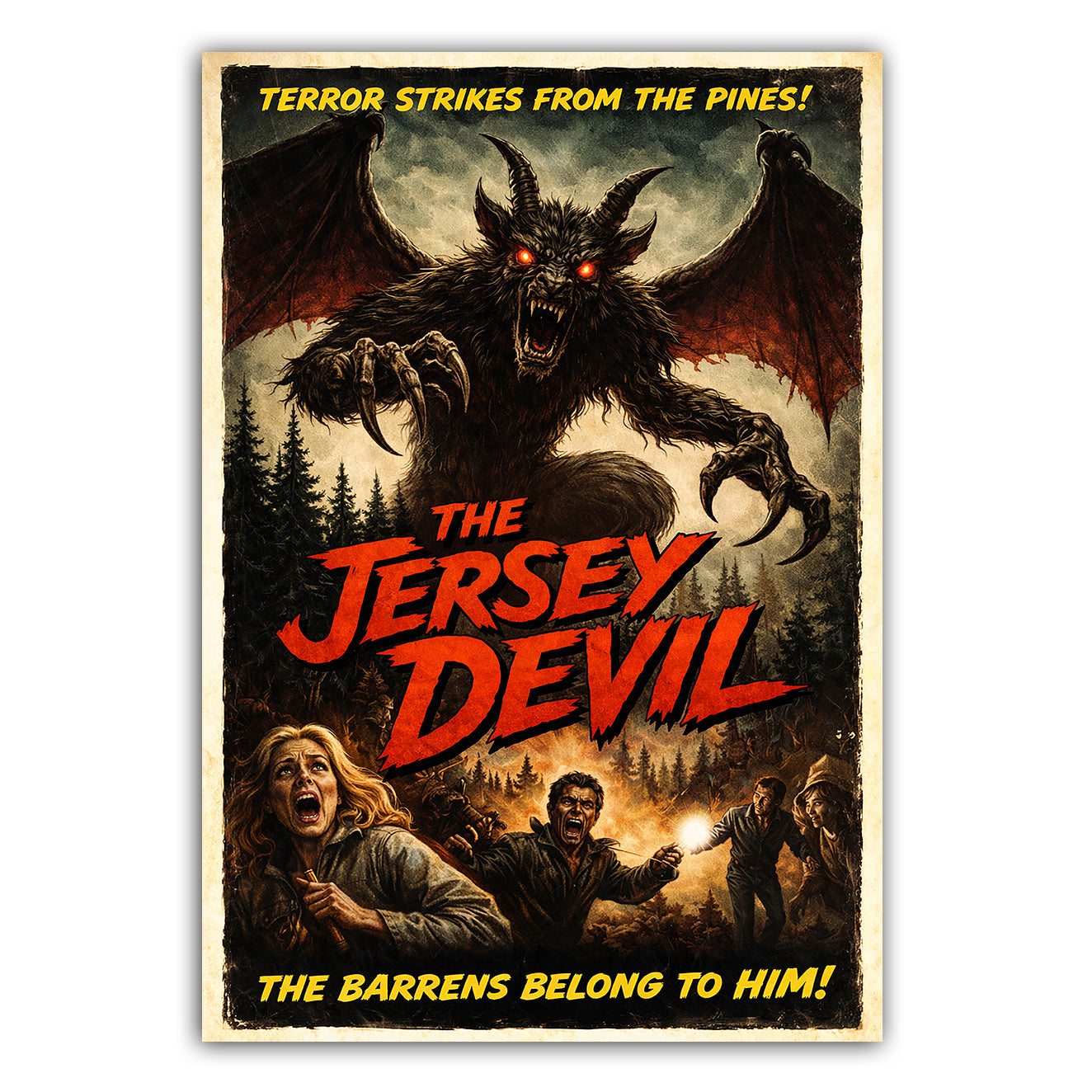 The Jersey Devil Horror Movie Poster Sticker - True Jersey