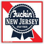 Blue Ribbon F--kin' New Jersey Sticker - True Jersey