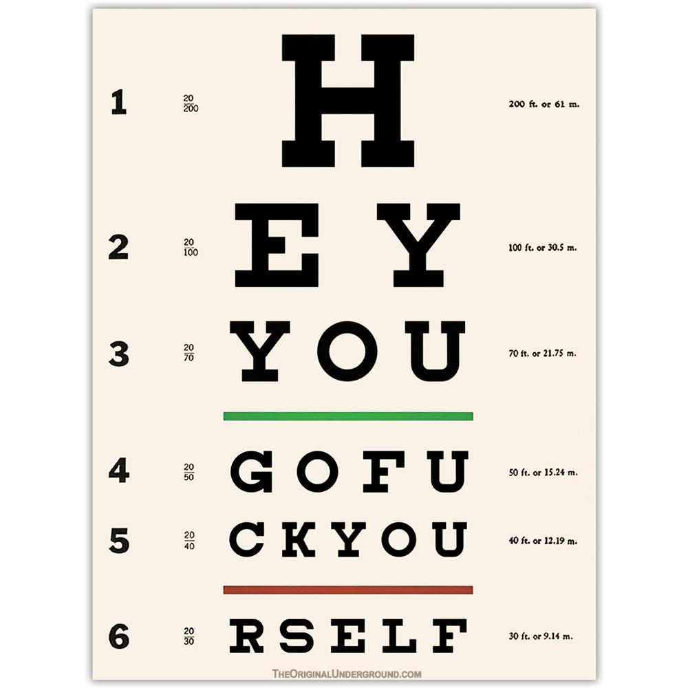 Eye Test Chart Sticker – True Jersey