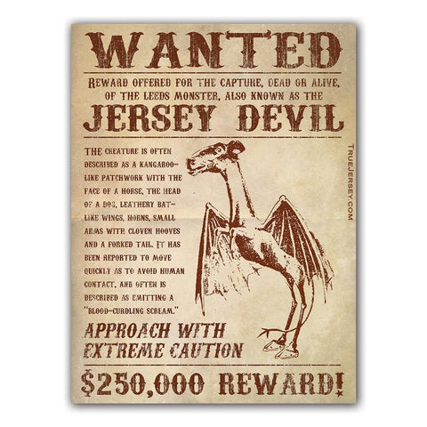 Wanted Jersey Devil Sticker - True Jersey